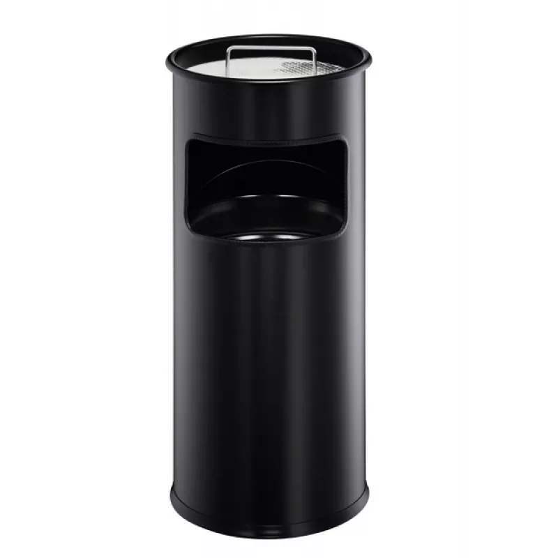 DURABLE 3330-01 ümmargune metallist prügikast, 17 L, hõbedane