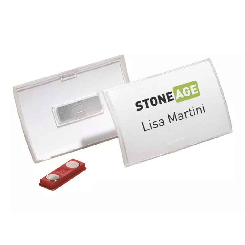 DURABLE CLICK FOLD Magnetiline Nimesildihoidja 90x54 mm, Läbipaistev, 10 tk pakk (821519)
