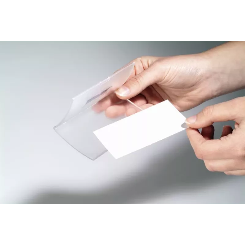 DURABLE CLICK FOLD Magnetiline Nimesildihoidja 90x54 mm, Läbipaistev, 10 tk pakk (821519)