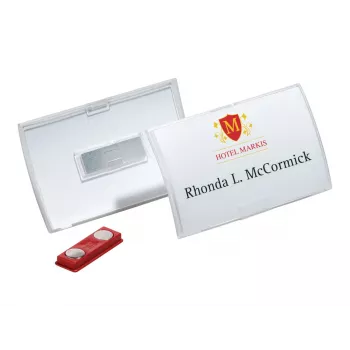 DURABLE CLICK FOLD Magnetiline Nimesildihoidja 90x54 mm, Läbipaistev, 10 tk pakk (821519)