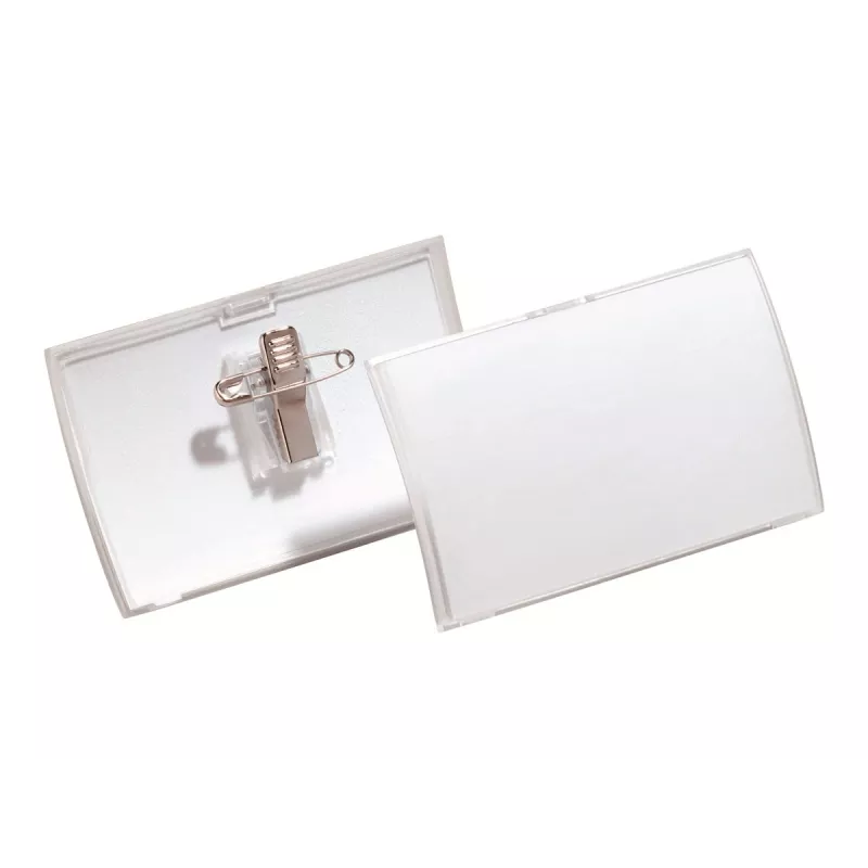 DURABLE CLICK FOLD nimesildihoidja kombineeritud klambriga, 90 x 54 mm, läbipaistev, 25 tk pakend (821419)