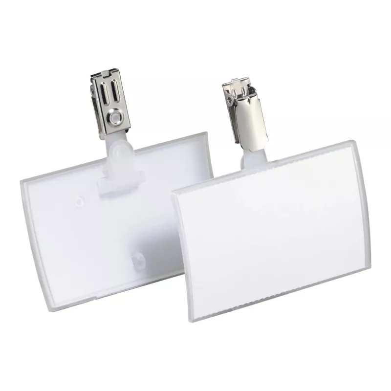 DURABLE CLICK FOLD nimesilt klambriga, 90x54 mm sisu, läbipaistev, 25 tk pakk 821619