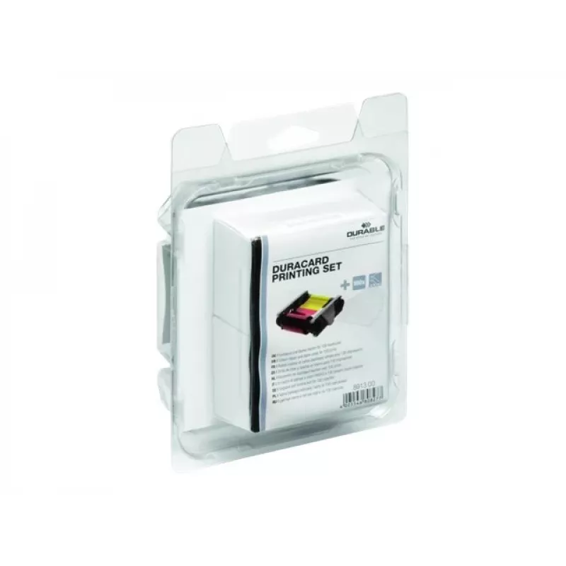 DURABLE DURACARD ID 300 printeri tarvikute komplekt musta monokroomse ribooniga ja puhastuskaardiga 891300