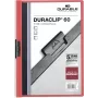DURABLE DURACLIP 60 A4 klambriga kaust musta läbipaistva esikaanega, 60 lehe mahutavus, libisemiskindel vedruklamber, 25 tk pakk 220903