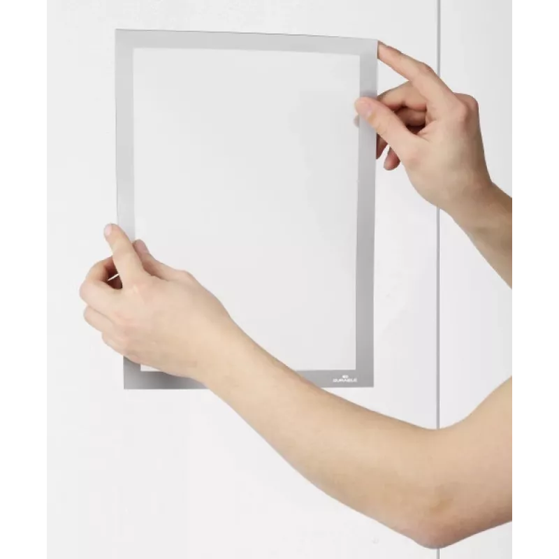 DURABLE DURAFRAME SUN A4 hõbedane isekleepuv UV-kindel inforaam, 2 tk 484123