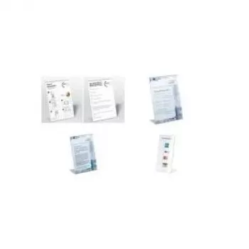 DURABLE L-kujuline A4 vertikaalne püststend, läbipaistev akrüül, 2-pakk 859619