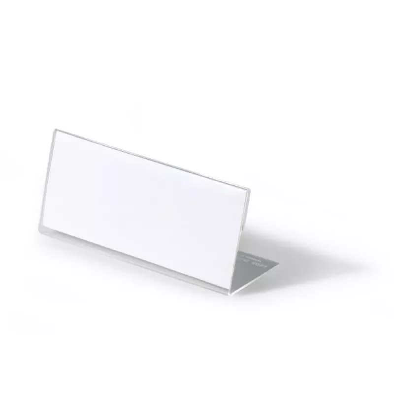DURABLE L-kujuline lauanimesilt 61x150 mm akrüül läbipaistev, 10 tk pakk 805419