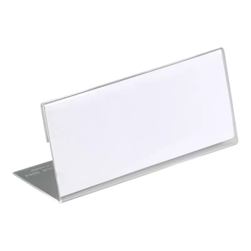 DURABLE L-kujuline lauanimesilt 61x150 mm akrüül läbipaistev, 10 tk pakk 805419
