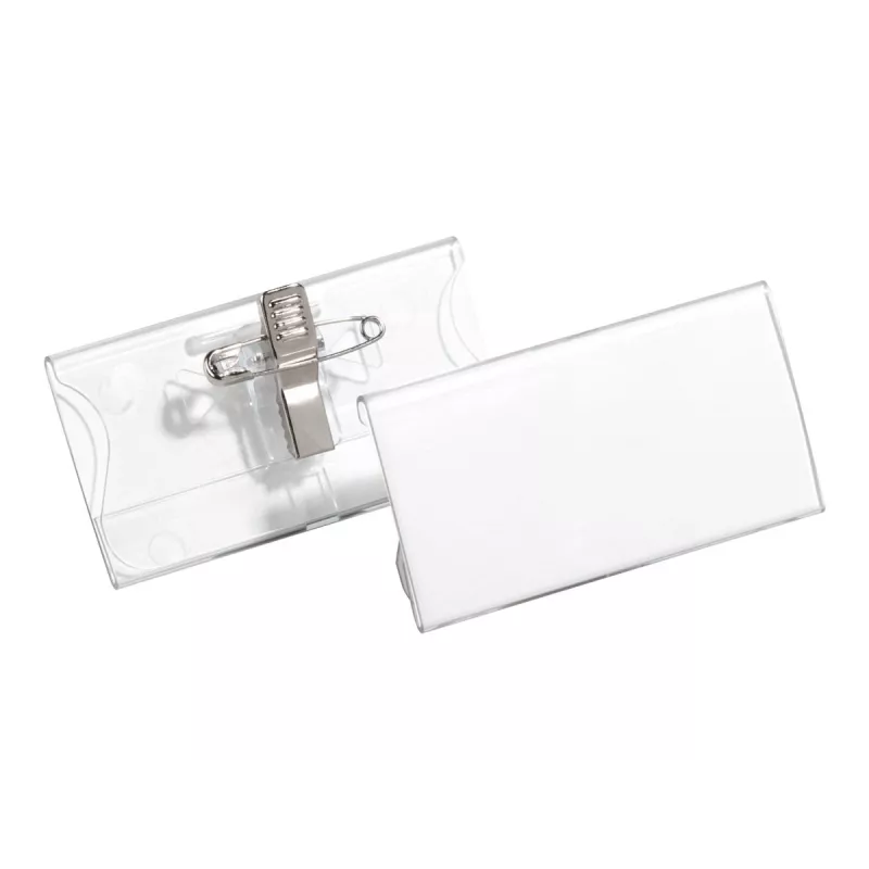 DURABLE nimesildi hoidik 40x75 mm Combi klambriga, akrüül, läbipaistev, 25 pakis (812119)