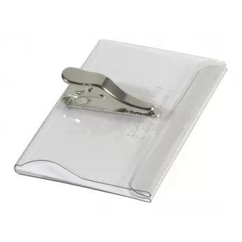 DURABLE nimesildihoidja 54x90 mm krokodilliklambriga, 25 tk pakis, läbipaistev 811119