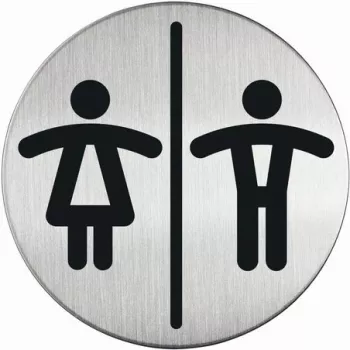 DURABLE PICTO WC unisex tualettruumi silt, ümmargune, hõbedane, isekleepuv, 83 mm, 1 tk 492023