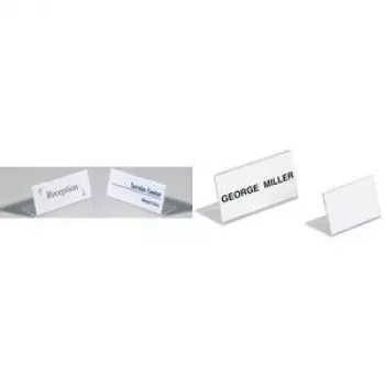 DURABLE SHERPA® L-kujuline lauasiltide hoidja, akrüül, 61x210 mm, horisontaalne, läbipaistev, 10-pakk 803119