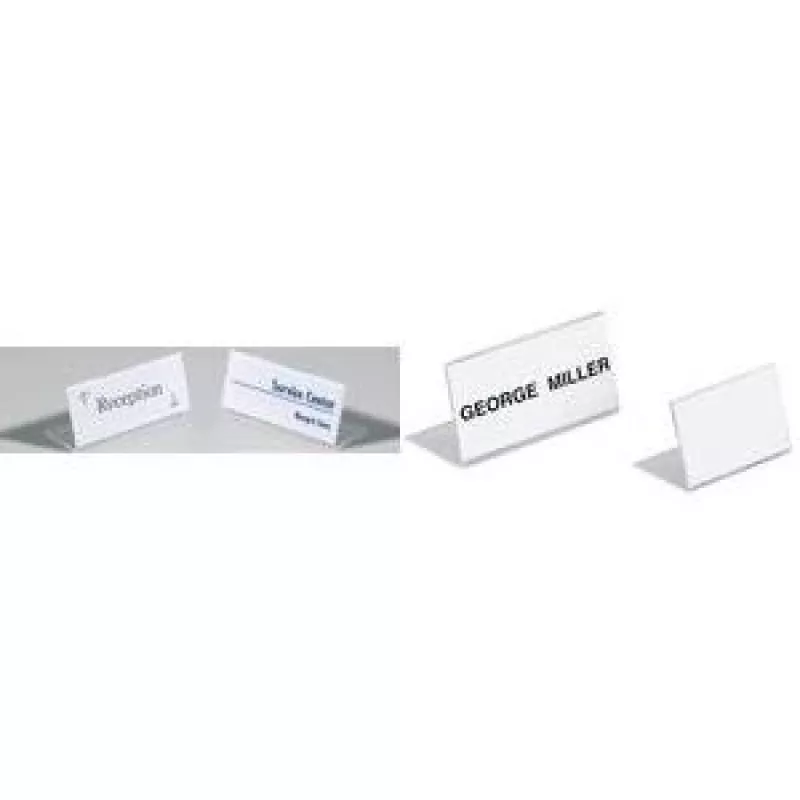 DURABLE SHERPA® L-kujuline lauasiltide hoidja, akrüül, 61x210 mm, horisontaalne, läbipaistev, 10-pakk 803119
