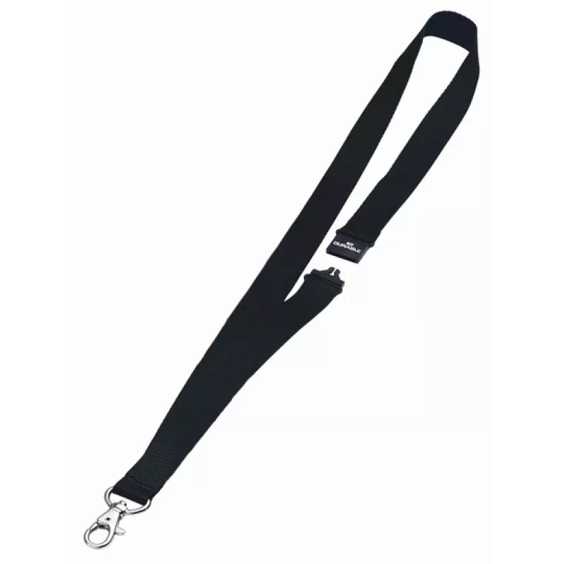 DURABLE Tekstiilist kaelapael 20 koos karabiinkonksuga, must, 10-pakk (813701)