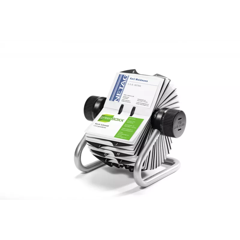 DURABLE VISIFIX® pöörlev kaardikapp, 500 kaardi mahutavus, A-Z indeks, must 248123