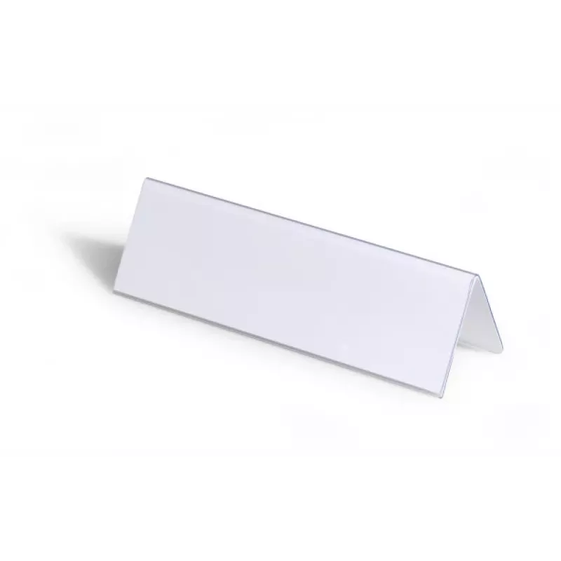 DURABLE VISIFIX® lauanimede hoidja telk-stiilis 61/122x210 mm, läbipaistev PVC, 25 tk pakk (805219)