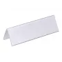 DURABLE VISIFIX® lauanimede hoidja telk-stiilis 61/122x210 mm, läbipaistev PVC, 25 tk pakk (805219)