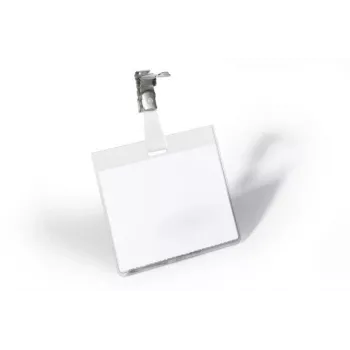 DURABLE VISITOR nimesildi hoidja 90 x 60 mm pöörleva klambriga, läbipaistev, 25 tk (800319)