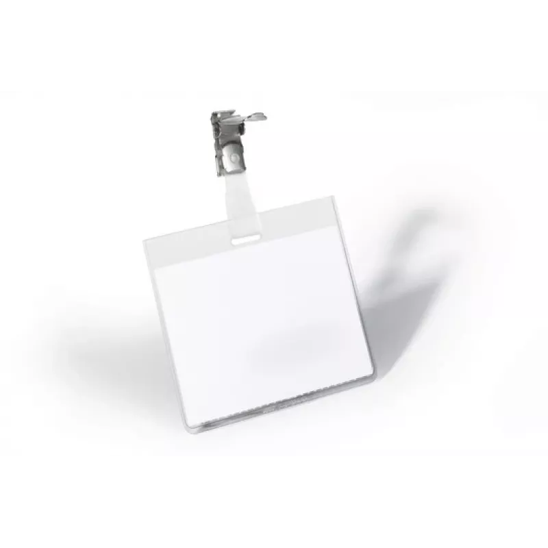 DURABLE VISITOR nimesildi hoidja 90 x 60 mm pöörleva klambriga, läbipaistev, 25 tk (800319)