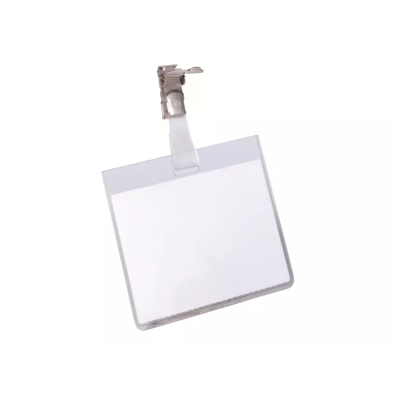 DURABLE VISITOR nimesildi hoidja 90 x 60 mm pöörleva klambriga, läbipaistev, 25 tk (800319)
