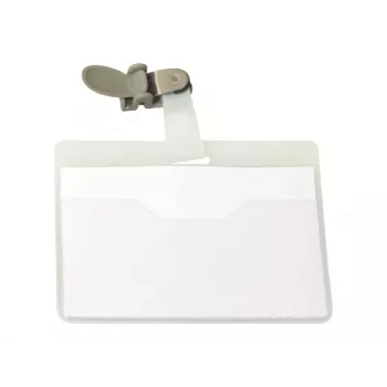 DURABLE VISITOR nimesildi hoidja 90 x 60 mm pöörleva klambriga, läbipaistev, 25 tk (800319)