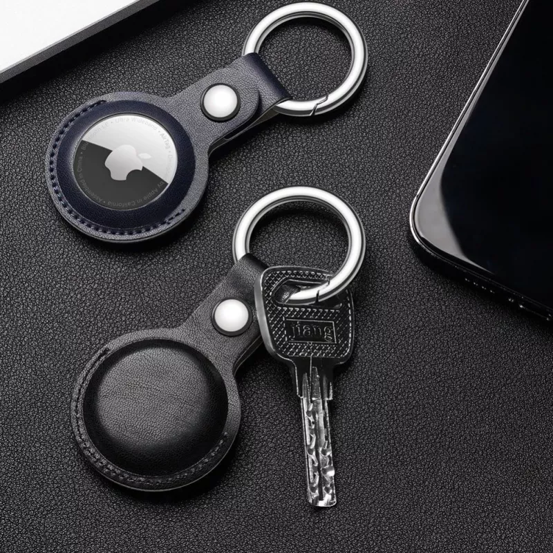 Dux Ducis 4-Pack Silicone Flexible Cover Keychain Loop Case for Apple AirTag (Black, Green, Pink, Blue)