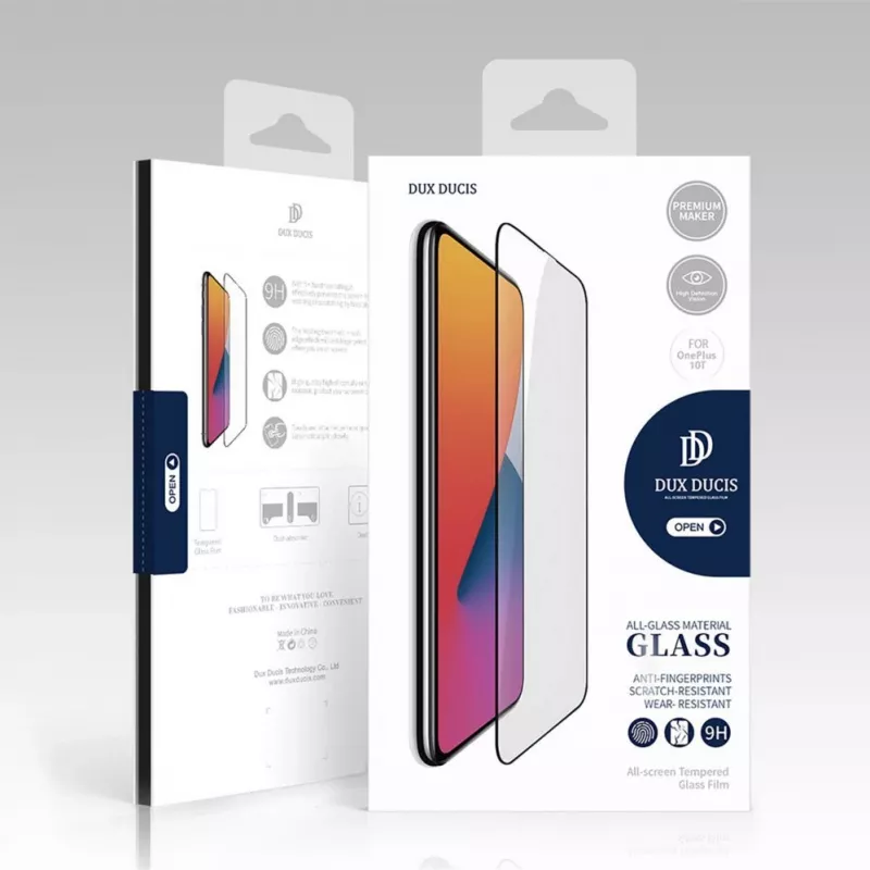 Dux Ducis 9D karastatud klaasist ekraanikaitse OnePlus 10T / OnePlus Ace Pro jaoks, 9H musta raamiga