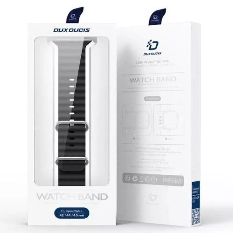 Dux Ducis Apple Silikoonrihm Apple Watch 42/44/45/46/49mm Must