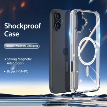 DUX DUCIS Clin Mag Case iPhone 16-le, läbipaistev, MagSafe ühilduv