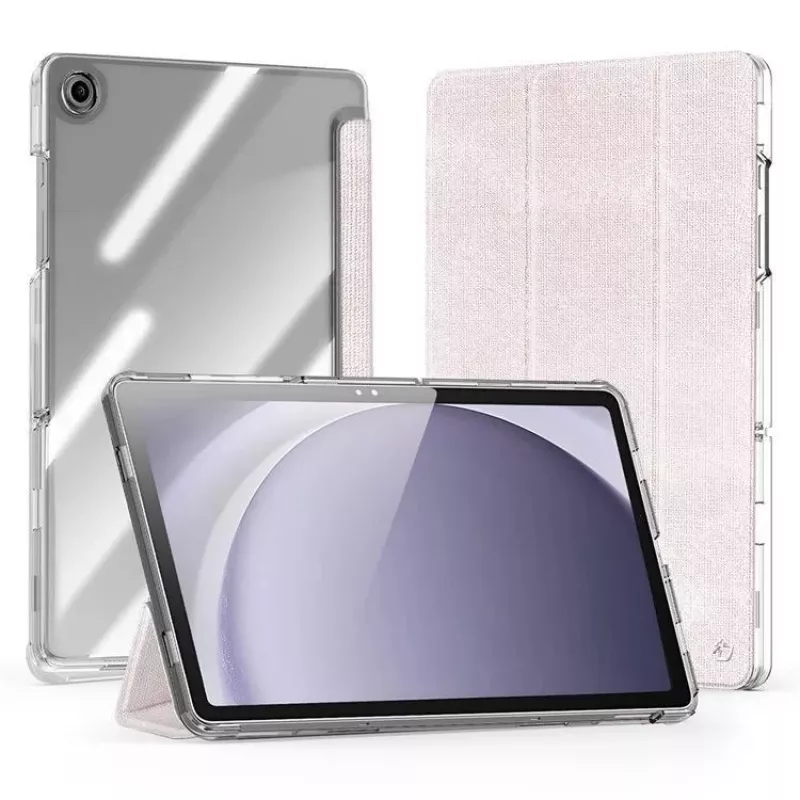 Dux Ducis Samsung Galaxy Tab A9 Plus TPU+PC+Nahk Läbipaistev Ümbris Hele Roosa