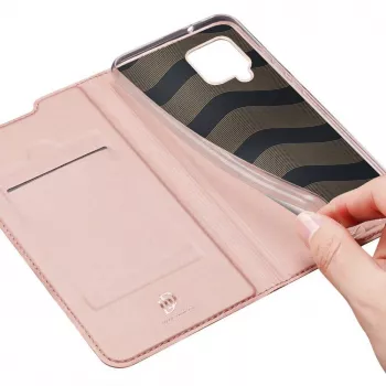 DUX DUCIS Skin Pro Flip Case Samsung Galaxy A54 5G jaoks, Roosa, PU-nahk kaarditasku ja alusega