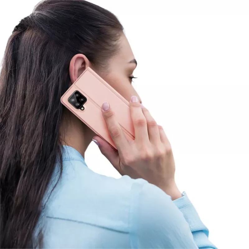 DUX DUCIS Skin Pro Flip Case Samsung Galaxy A54 5G jaoks, Roosa, PU-nahk kaarditasku ja alusega