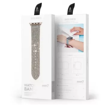 DUX DUCIS roostevabast terasest lüli käevõru Apple Watch rihmale 7/6/5/4/3/2/SE (41/40/38mm) hõbedane