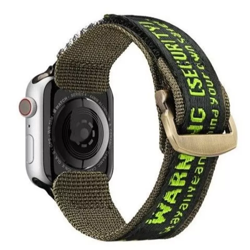 Dux Ducis Rihm (Outdoor Version) Apple Watch Ultra, SE, 8, 7, 6, 5, 4, 3, 2, 1 (49, 45, 44, 42 mm) nailonist käepael must roheline