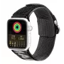 Dux Ducis Rihm (Outdoor versioon) Apple Watch Ultra, SE, Series 8, 7, 6, 5, 4, 3, 2, 1 (49, 45, 44, 42 mm) nailonist käepael must hõbedane