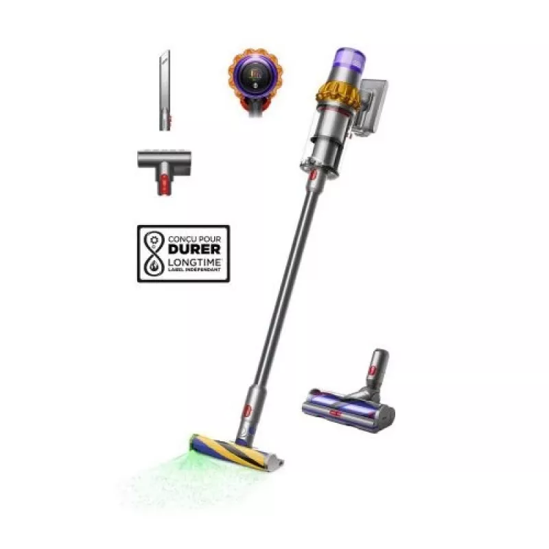 Dyson V15 Detect Absolute Juhtmevaba Kepptolmuimeja, Roostevaba teras, 240AW, LCD-ekraan, 60 min tööaeg