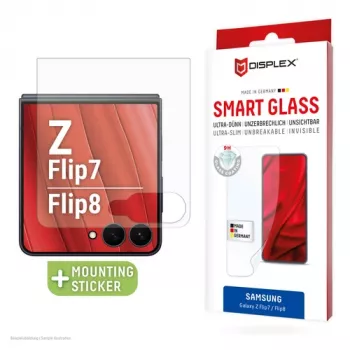 E.V.I. DISPLEX Smart Glass Samsung Galaxy Z Flip7/Z Flip8 jaoks – 9H karastatud klaasist ekraanikaitse (läbipaistev, 0,33 mm)