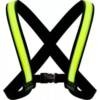 EasyPix StreetGlow L/XL LED-turvavest täiskasvanutele - laetav, 3 režiimi, must