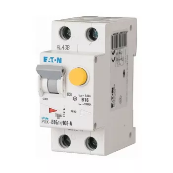 Eaton PXK-C16/1N/003-A RCBO, 16 A, 30 mA, tüüp A, C-karakteristik, 1P+N