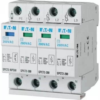 Eaton SPCT2-280-3+NPE Type 2 Liigpingekaitse - 3P+NPE, 20kA, DIN-liistule