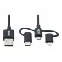 Eaton Tripp Lite Series Universal USB-A to Lightning, USB Micro-B and USB-C Sync/Charge Cable (M/3xM), MFi Certified, Black, 6 ft. (1.8 m)