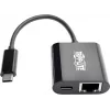 Eaton Tripp Lite U436-06N-GB-C USB-C Gigabit Etherneti adapter USB-C PD laadimisega - Thunderbolt 3 - must
