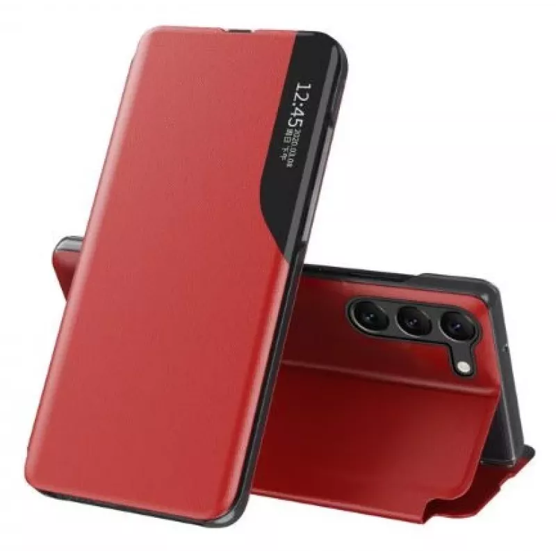 Eco Samsung Galaxy S23+ koos Flip Stand Leather View Case Red