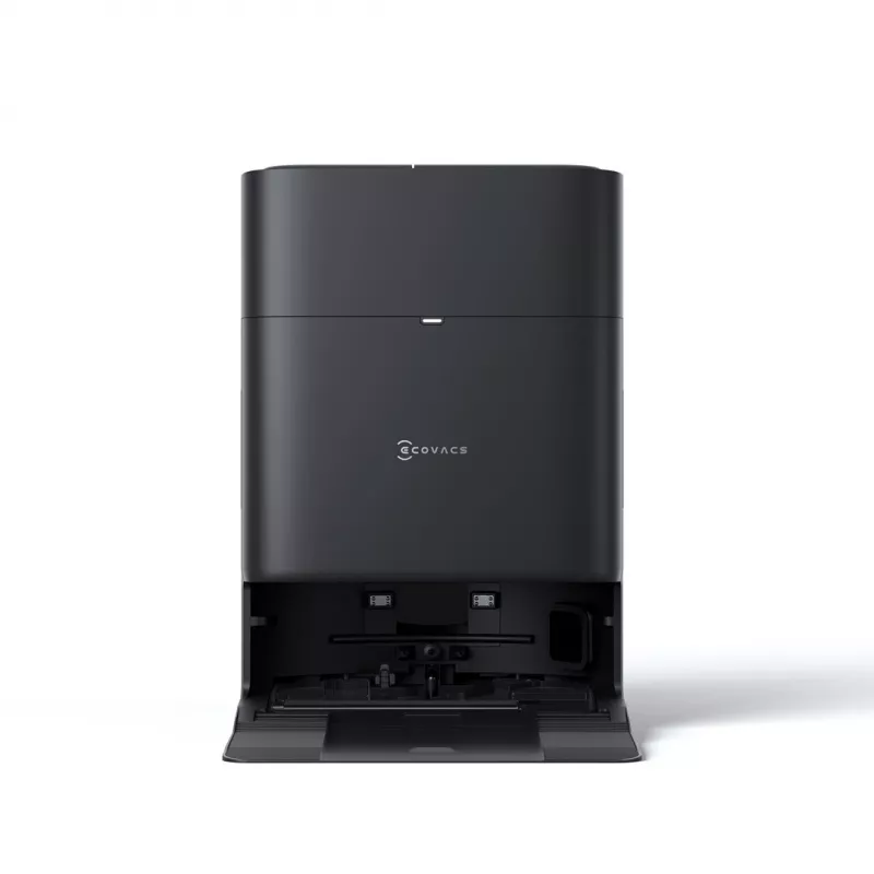 ECOVACS DEEBOT T80S OMNI Robot-tolmuimeja automaatse tühjendusjaamaga, 6000 Pa imemisjõud, kuuma veega mopi pesu, kuuma õhuga kuivatus, AIVI 3D 2.0 takistuste vältimine, TrueMapping 2.0 LiDAR-navigatsioon, must