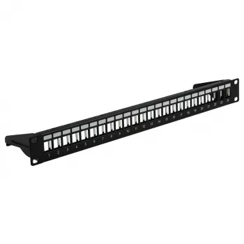 EFB 19 inch 1U Patch-paneel, 24-port, metall, kokkupandav, must RAL9005