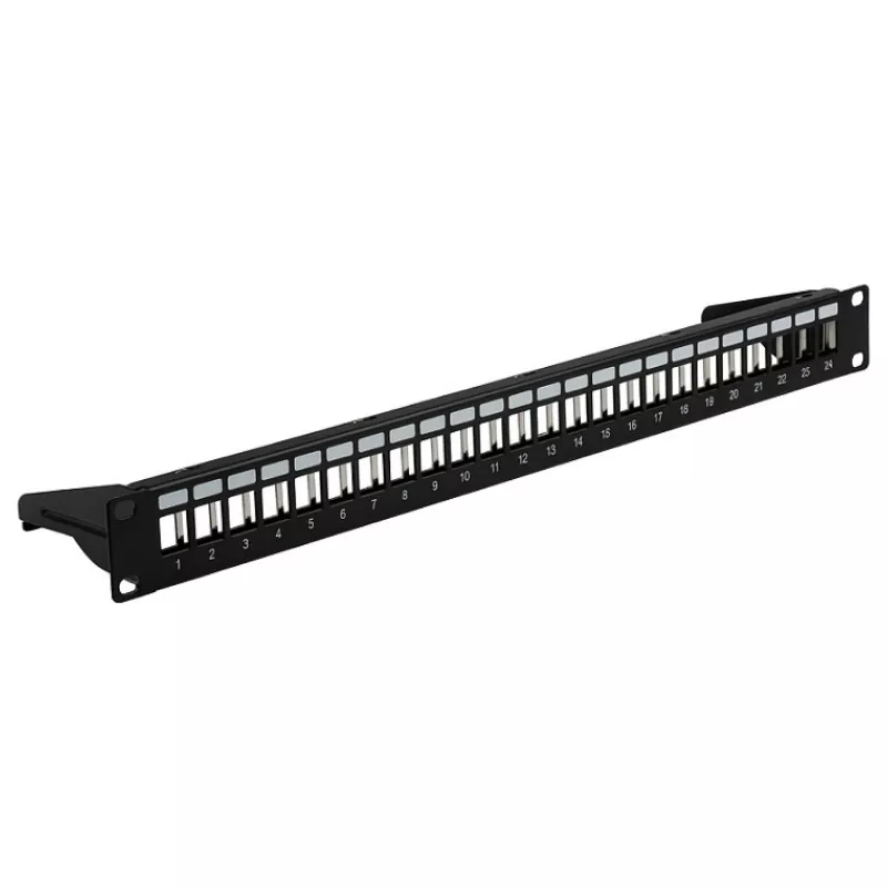 EFB 19 inch 1U Patch-paneel, 24-port, metall, kokkupandav, must RAL9005