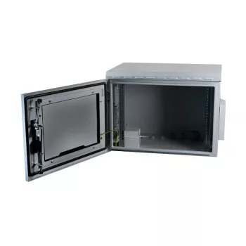 EFB Elektronik 691707IP55.2G - 19 inch 7U IP55 seinakapp, hall (RAL 7035), 600x600x400 mm, 100 kg koormus