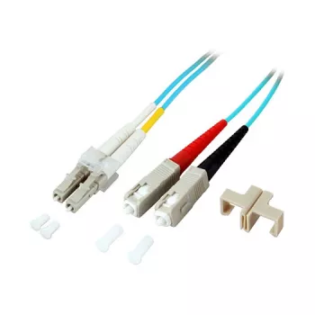 EFB Elektronik ECOFIBER Fiiberoptiline Paigalduskaabel LC/UPC kuni LC/UPC Duplex OM3 1m LSZH Aqua