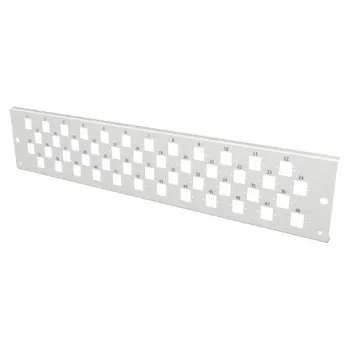 EFB Elektronik VSB2HE-FP-48E2-D-RDM 2U 19-tolline rack-kinnituse fiiberoptiline jaotusbox 48 E2000 duplex-adapteriga, helehall