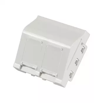 EFB ET-25028 Keskmine kinnitusplaat 2 Keystone-mooduli jaoks, nurga all olev väljund, 45x45 mm
